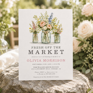 Frais Sorti du Marché Jar Fleurs Invitation pour E