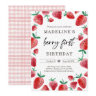 fraise 1er anniversaire Invitation premier Berry S