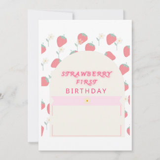 Fraise 1er Anniversaire Première Invitation