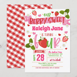 Fraise 4e anniversaire Invitation