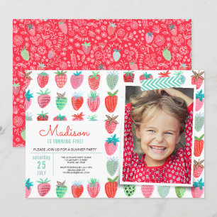 Fraise Anniversaire Invitation Berry Sweet Party