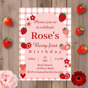 Fraise, Berry première invitation d'anniversaire