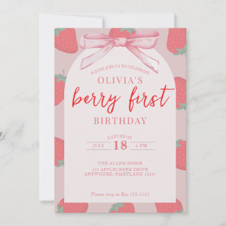 Fraise Berry Première Invitation fille anniversair