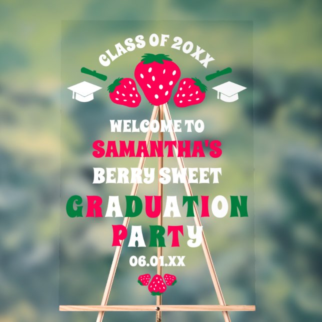 Fraise Berry Sweet Graduation Party Bienvenue (Neutre)