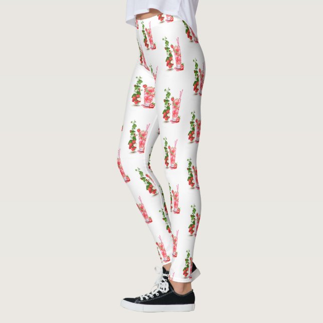 Fraise Cool Boisson Partie Drôle Leggings (Gauche)