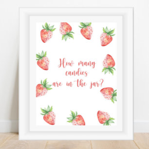 fraise - devinez combien de bonbons Poster