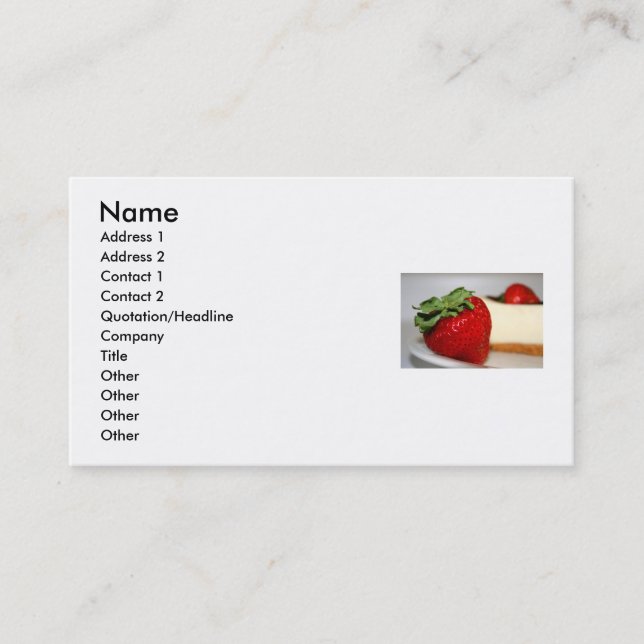 Fraise et un carte de visite de gâteau au fromage (Devant)