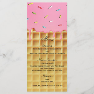 Fraise Ice Crème gaufre cône Anniversaire Menu