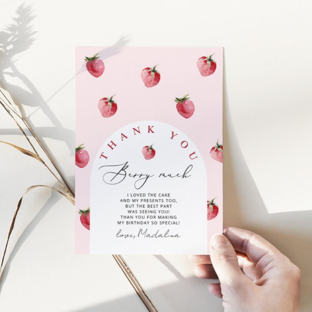 Fraise merci baies beaucoup carte de remerciements (Créateur téléchargé)