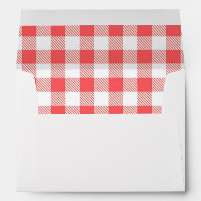 Fraise Pique-nique rouge blanc à damiers Enveloppe (Dos (Bas))