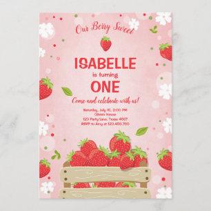 Fraise Premier anniversaire Invitation Fruit d'été