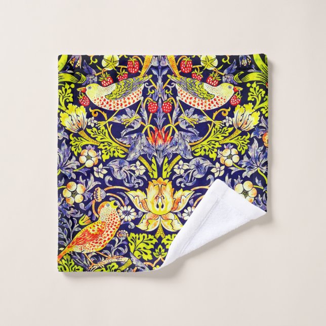 Fraise Thief Oiseaux William Morris (Gant de toilette)