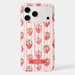 Fraises à l'aquarelle avec des nœuds coquettes