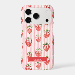 Fraises à l'aquarelle avec des nœuds coquettes