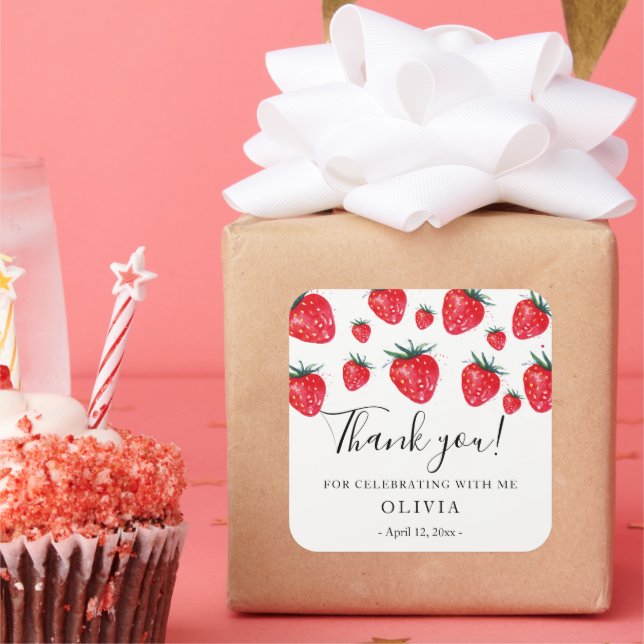 Fraises Anniversaire de la faveur autocollant (Fête)