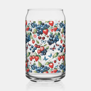 Fraises aux bleuets et papillons