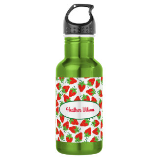 Fraises Cute Kids Bouteille d'eau avec nom