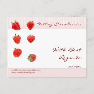 Fraises Flambant rayures roses pour carte postale