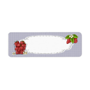 Fraises mettant en boîte l'étiquette