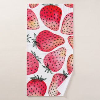 Fraises peintes à l'aquarelle et à l'encre