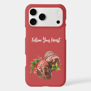 Fraises recouvertes de chocolat rouge