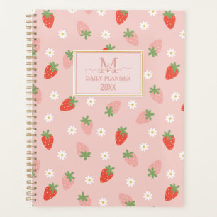 Fraises rose et rouge doux Monogramme Quotidien