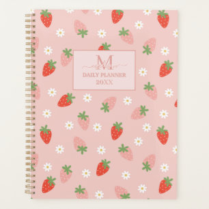 Fraises rose et rouge doux Monogramme Quotidien