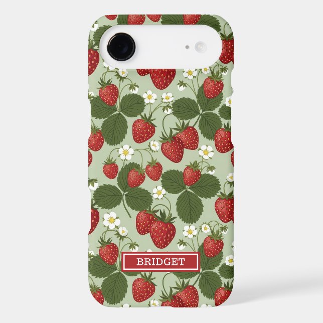 Fraises sur monogramme vert (Verso)