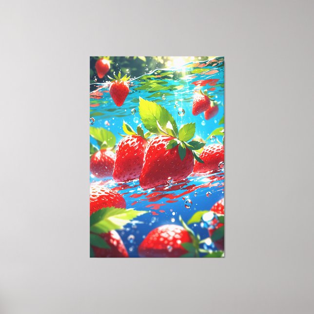 Fraises toile étirée Impression (Recto)