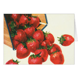 Fraises vintages en Panier, Fruits alimentaires