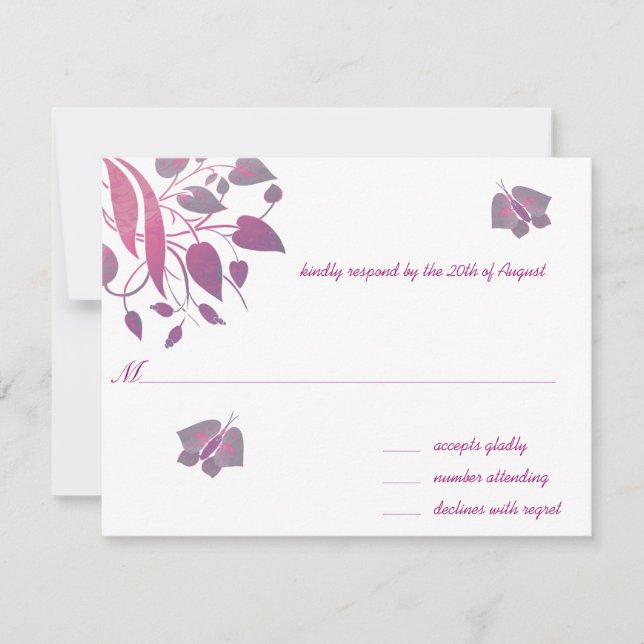Framboise Gerbers on Lime Wedding RSVP (Devant)