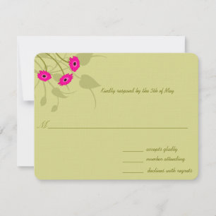 Framboise Gerbers on Lime Wedding RSVP
