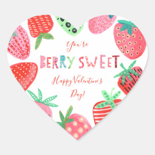 Framboise   Valentine   Rouge   Sticker rond
