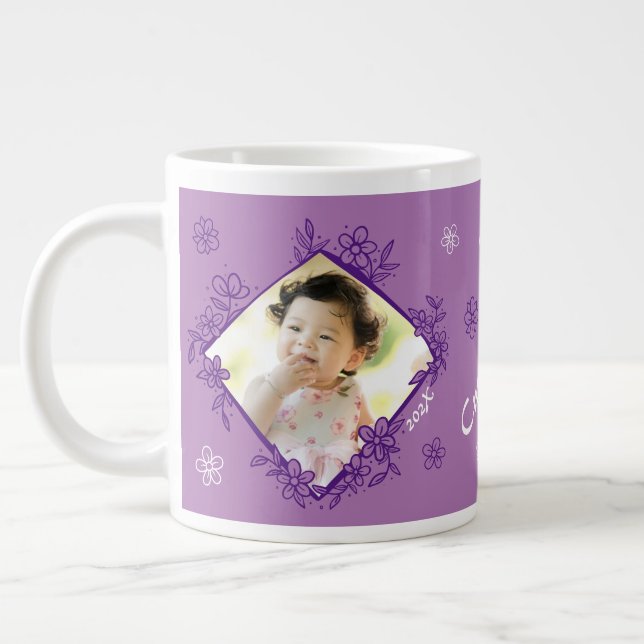 Frame Floral Purple & Blanc Jumbo Mug (Gauche)