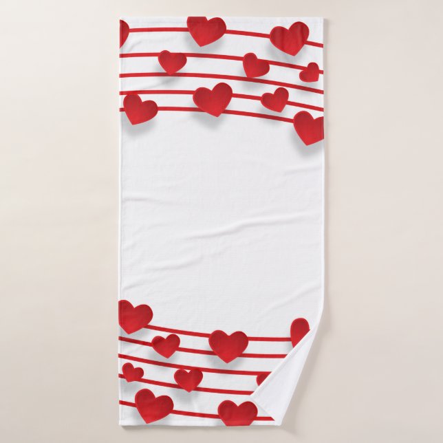 Frame heart background love heart bath towel (Bath Towel)