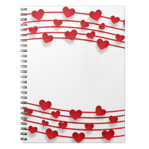 Frame heart background love heart notebook