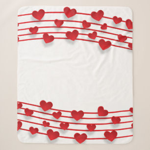 Frame heart background love heart sherpa blanket