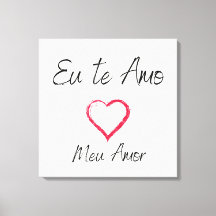 Frame I love you printing on canvas