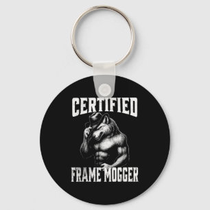 Frame mogging - funny cringe alpha wolf keychain