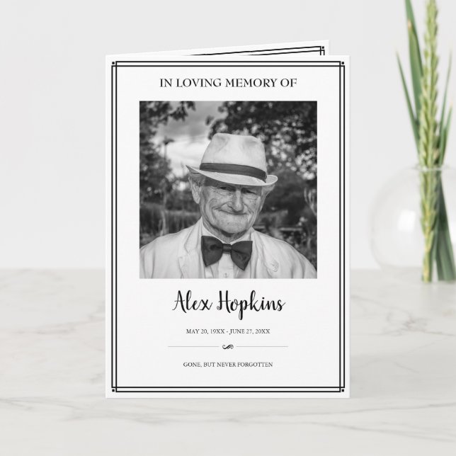 Frame Photo Memorial Folded Funeral Program (Front)