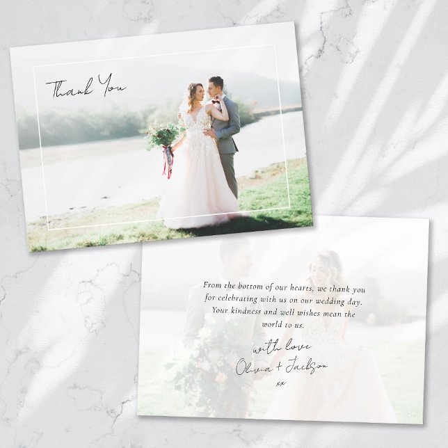 Frame Photo Wedding Thank You Card (Creator Uploaded)