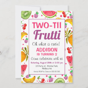 Frame Two-tti Frutti 2nd Birthday Invitation