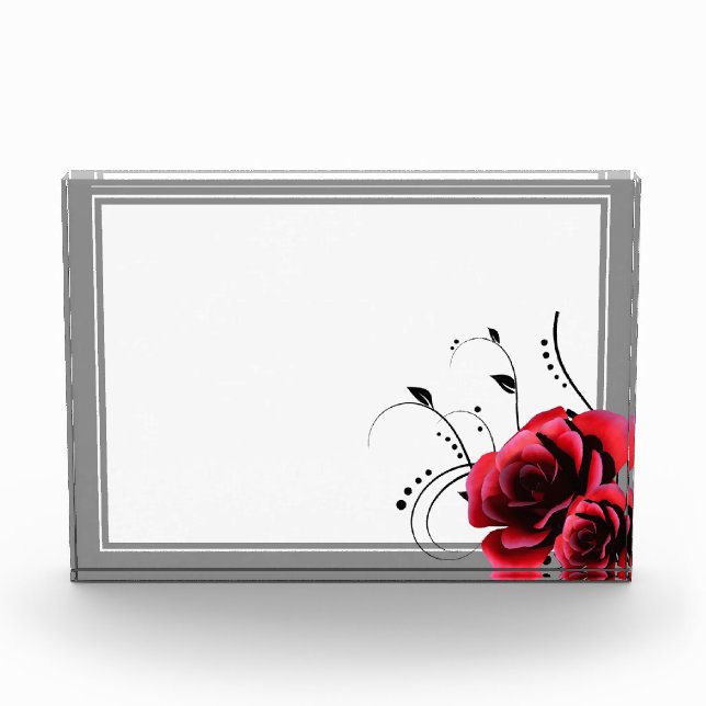 Frame with Red Roses Photo Block (Front)