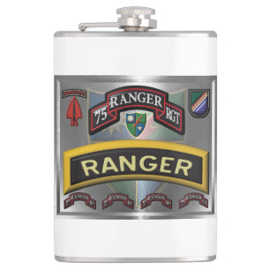 Framed 75th Ranger Regiment Design Hip Flask