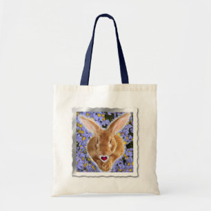 Framed Adorable Bunny with Sweet Heart Tote Bag