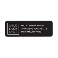 Framed Auld Lang Syne Mailing Label - Black