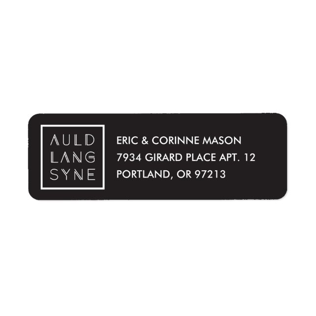 Framed Auld Lang Syne Mailing Label - Black (Front)