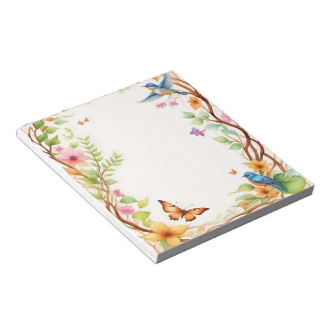 Framed Birds and Butterflies 1 Notepad (Angled)