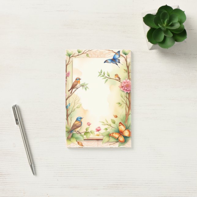 Framed Birds and Butterflies 2 Post-it Notes (Office)