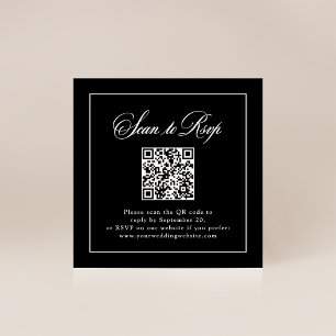 Framed Black Italian Elegance   RSVP with QR Code Enclosure Card